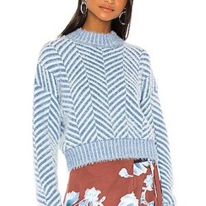C/MEO Collective Light Blue Chevron Sweater
